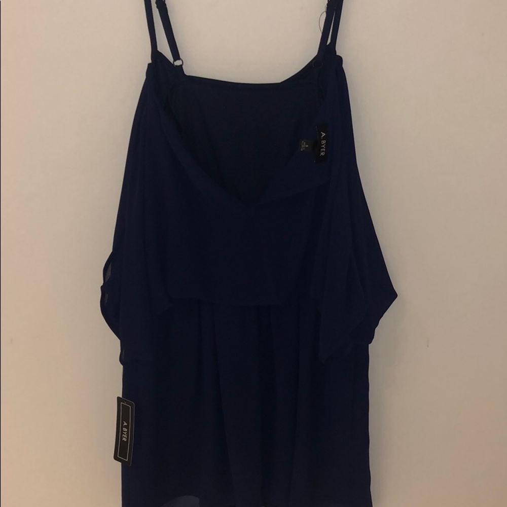 Navy Blouse Dress - Picture 3 of 4